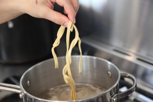 Fresh pasta with fresh salsa